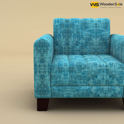 Furo 1 Seater Fabric Sofa (Cotton, Teal Blue)