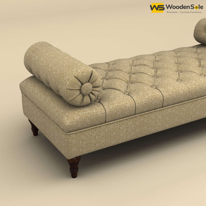Andre Fabric Lounge Diwan Settee (Cotton, Faux Cream)