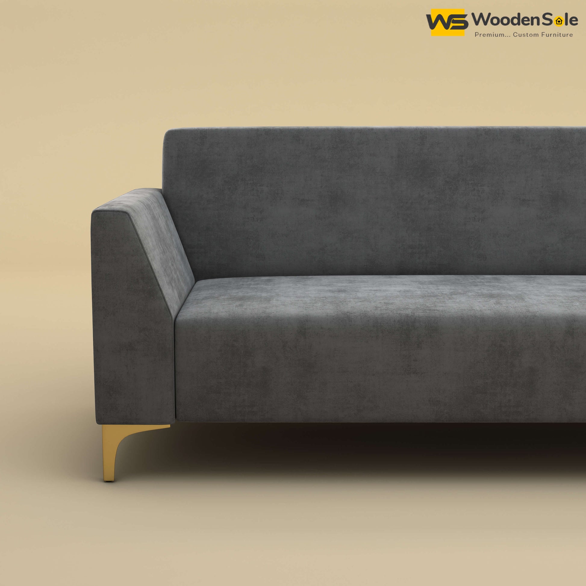 Nayobi 3 Seater Sofa (Velvet, Charcoal Gray)