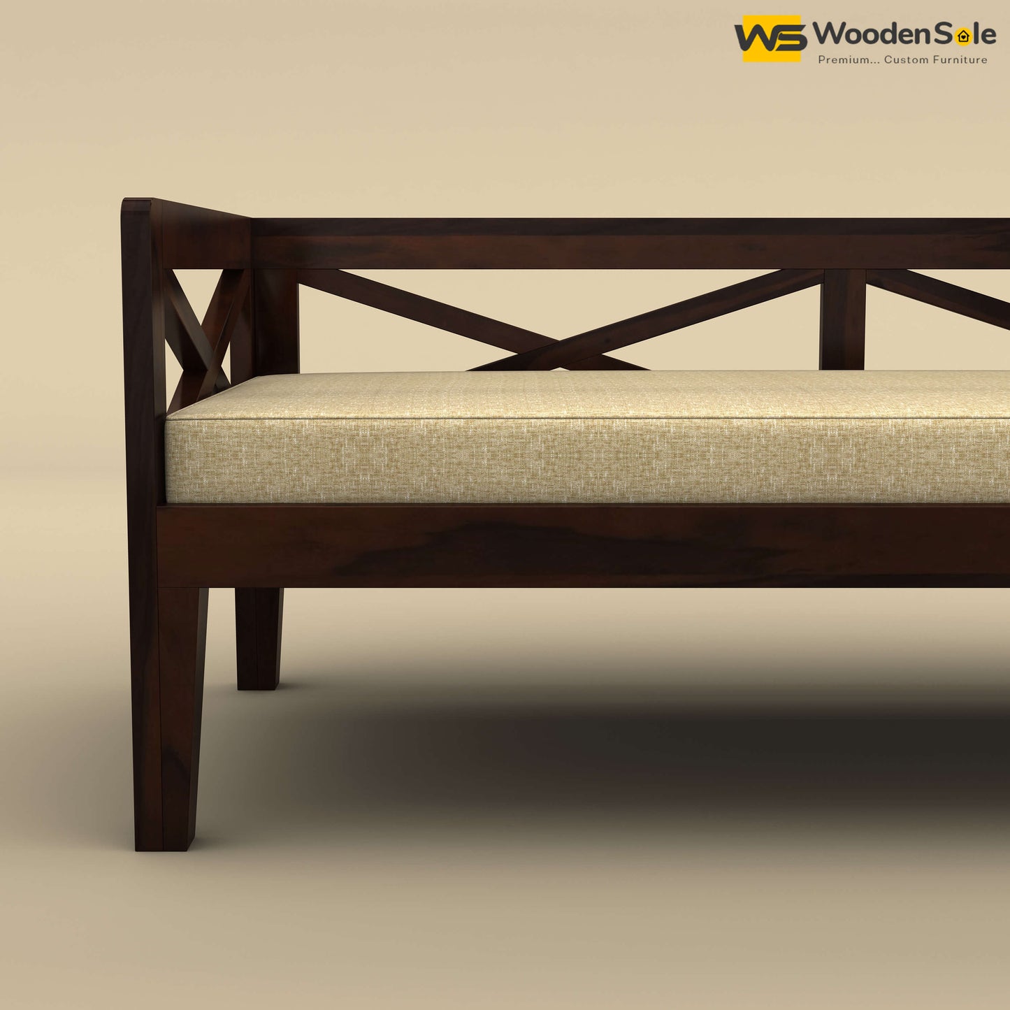 Edward Diwan Bed With Mattress (Walnut Finish)