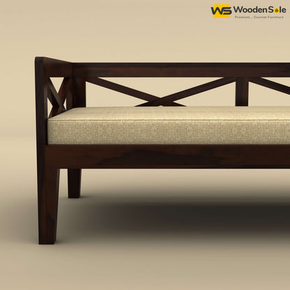 Edward Diwan Bed With Mattress (Walnut Finish)