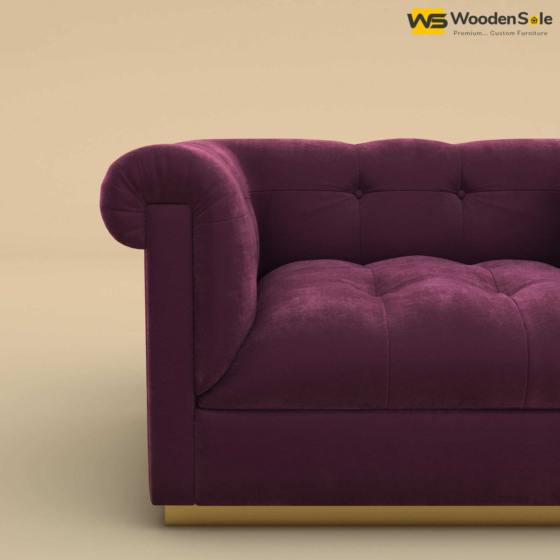 Morrison 1 Seater Fabric Sofa (Velvet, Dark Purple)