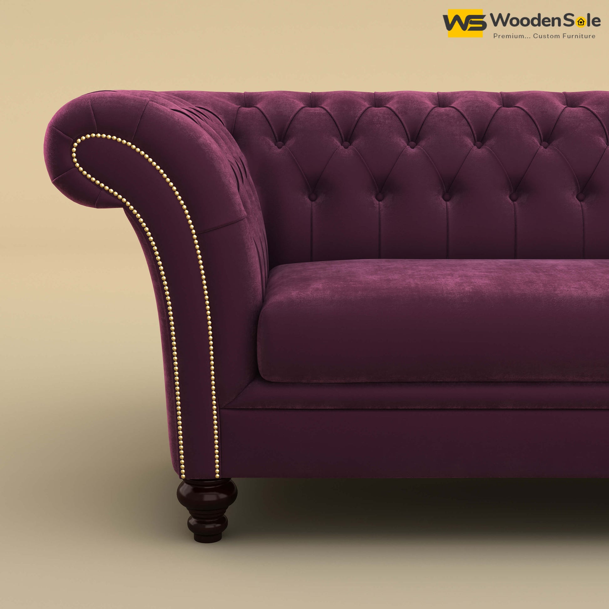 Rolex Loveseat (Velvet, Dark Purple)