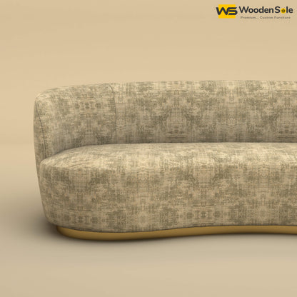 Rene Curved Modern 3-Seater Sofa (Cotton, Patchy Cream)