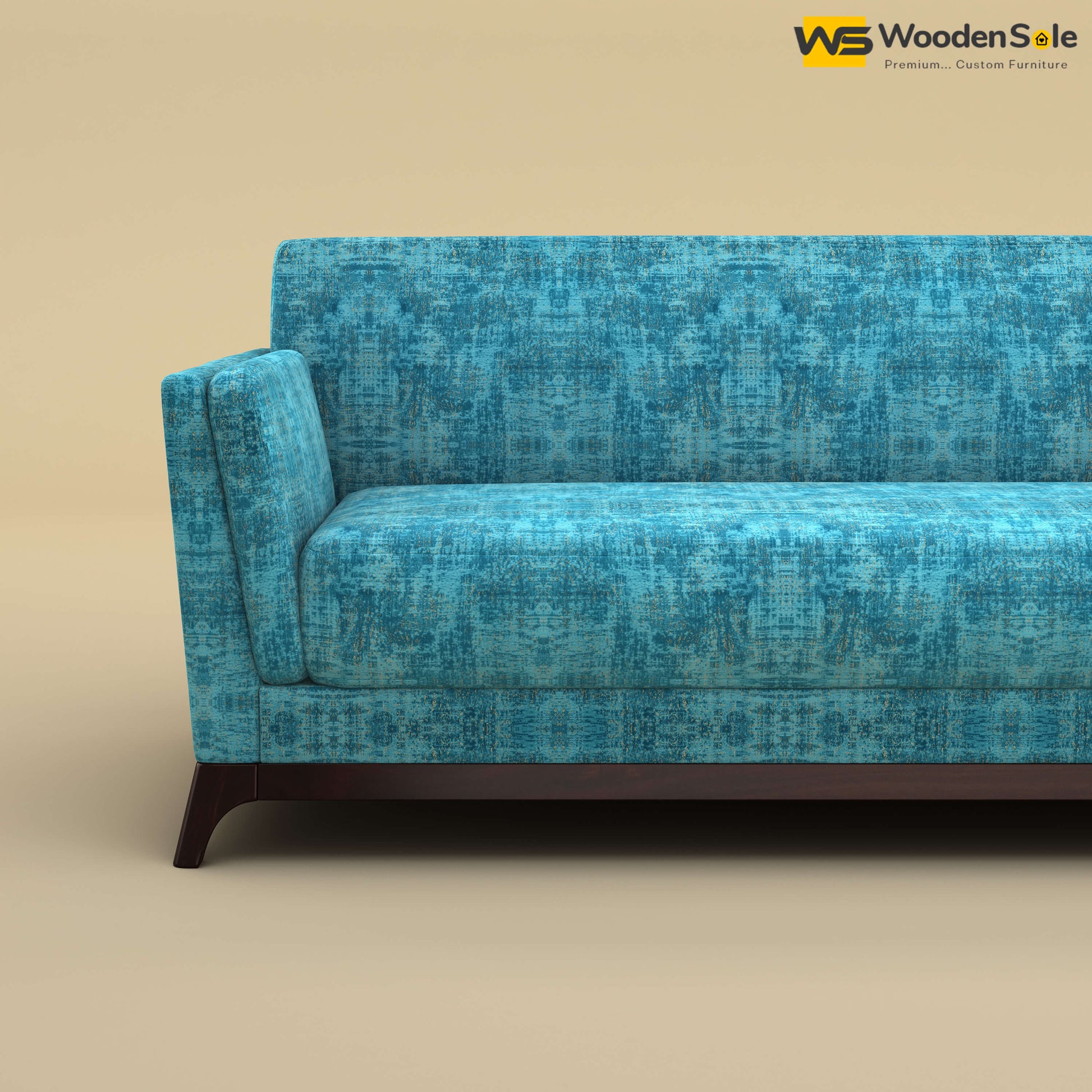 Bruno 3 Seater Sofa (Cotton, Teal Blue)