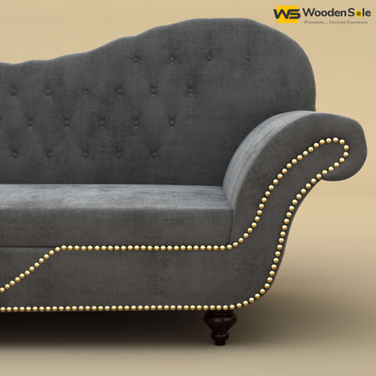 Royal Chaise Lounge (Velvet, Charcoal Gray)