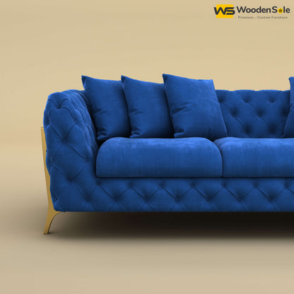 Adhira 3 Seater Premium Sofa (Velvet, Royal Blue)
