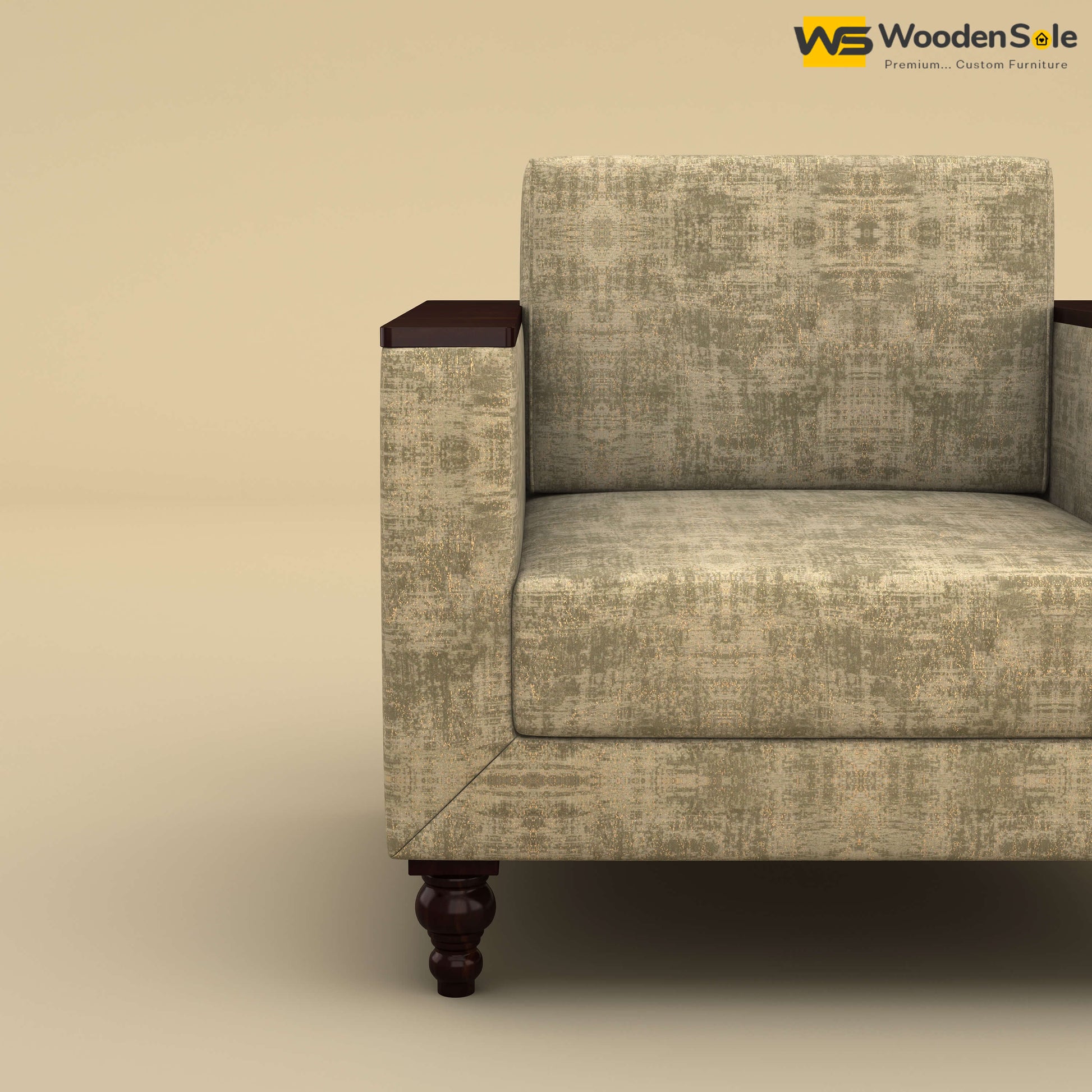 Tivoli 1 Seater Fabric Sofa (Cotton, Patchy Cream)