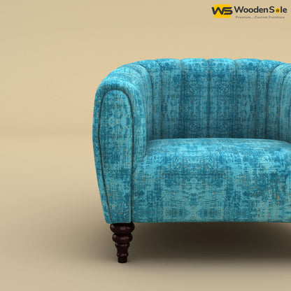 Amaya Single Seater Fabric Sofa (Cotton, Teal Blue)