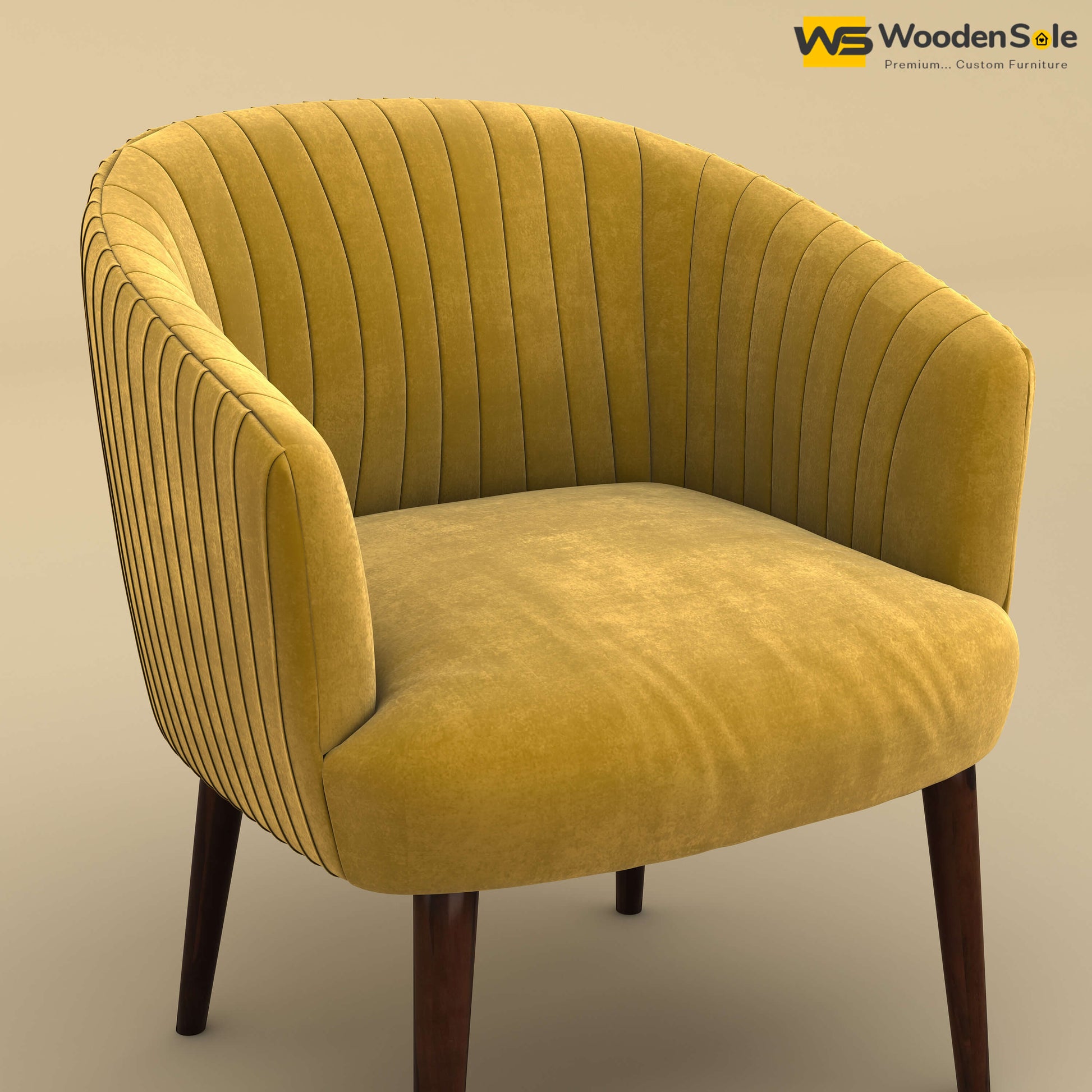 Parker Dining Chair (Velvet, Mustard Yellow)