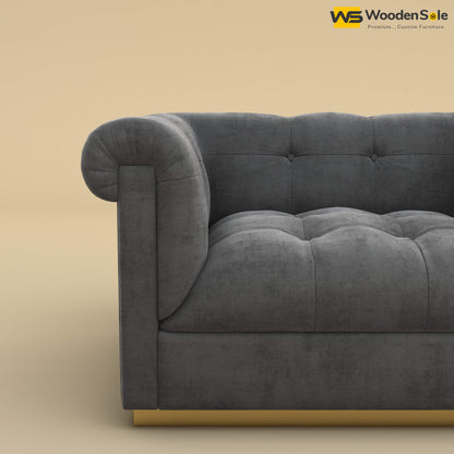 Morrison 1 Seater Fabric Sofa (Velvet, Charcoal Gray)