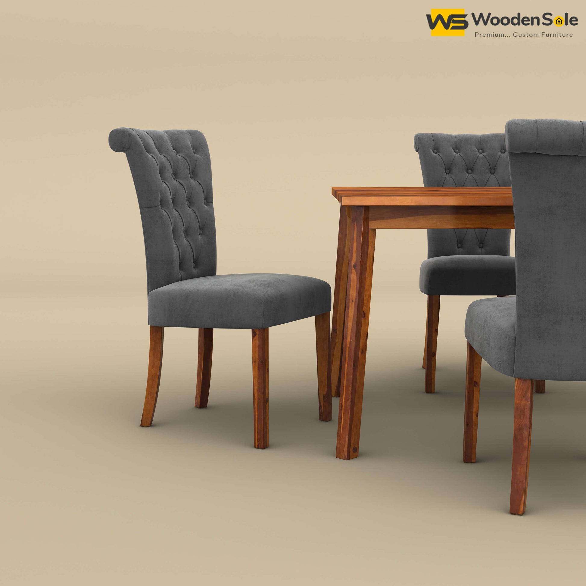 Kia 4 Seater Dining Set (Honey Finish)