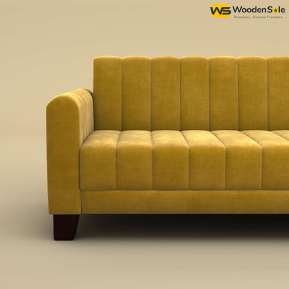 Furo 3 Seater Fabric Sofa (Velvet, Mustard Yellow)