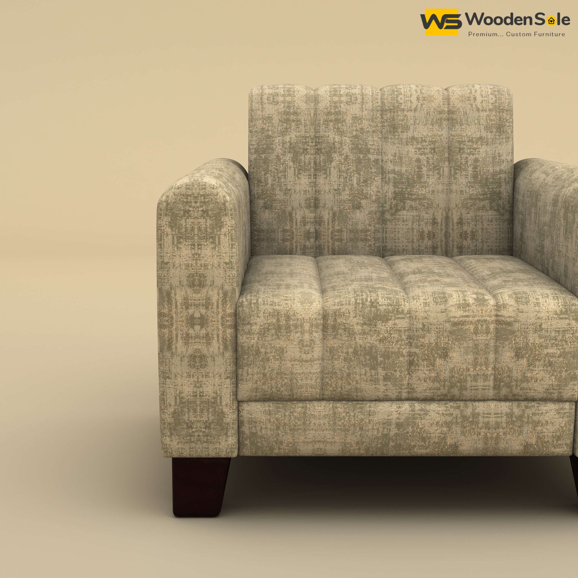 Furo 1 Seater Fabric Sofa (Cotton, Patchy Cream)