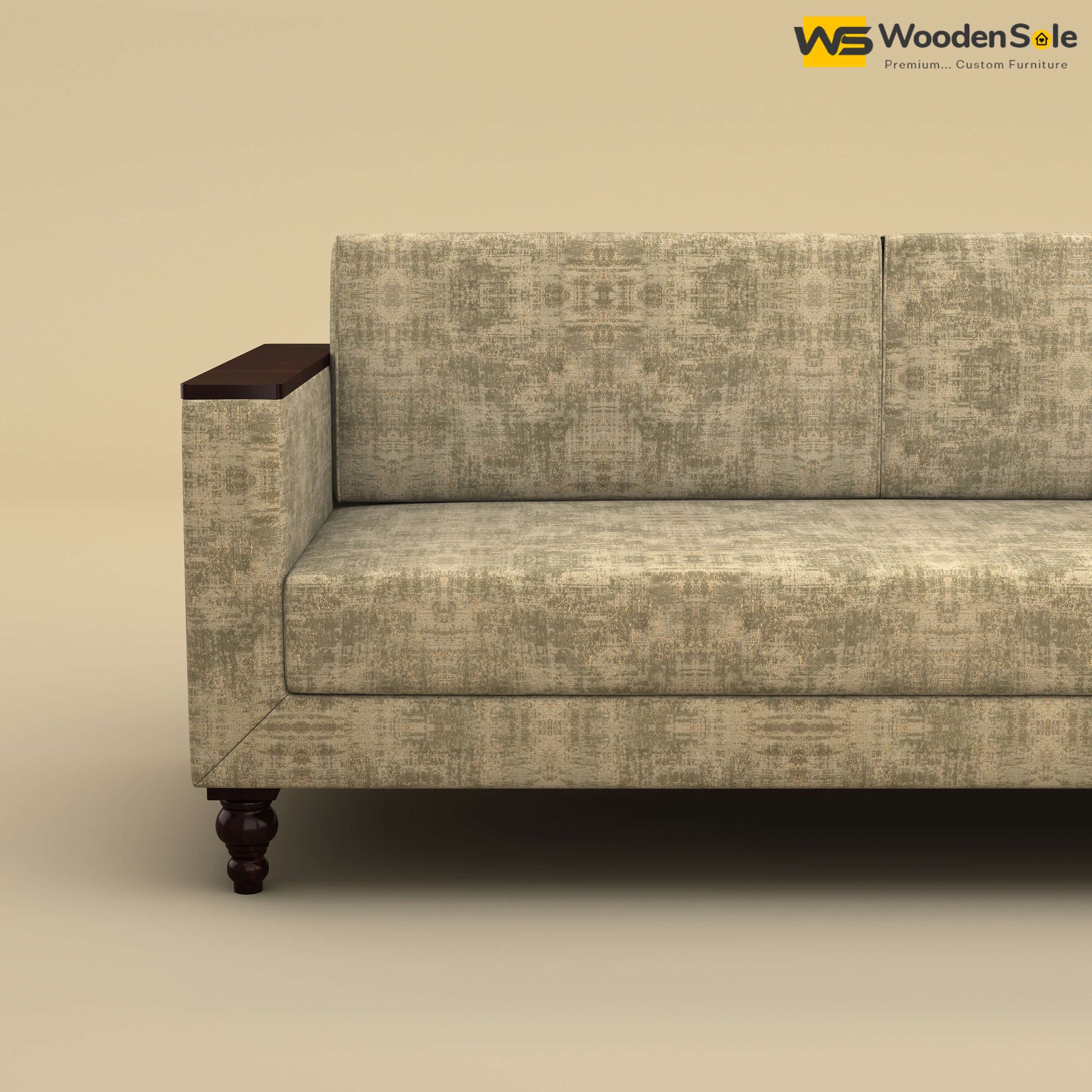 Tivoli 3 Seater Fabric Sofa (Cotton, Patchy Cream)