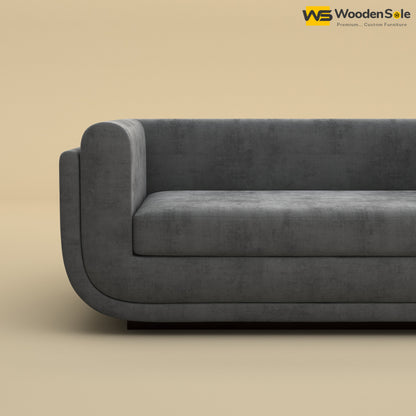 Vedant Two Seater Sofa (Velvet, Charcoal Gray)