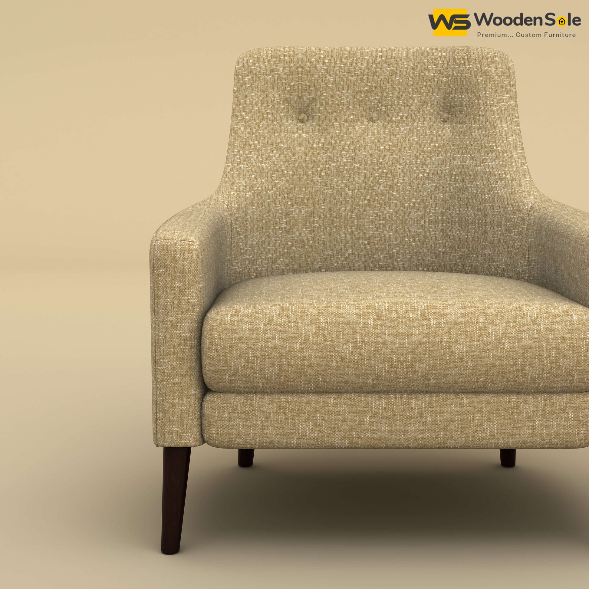 Rubik Lounge Chair (Cotton, Faux Cream)