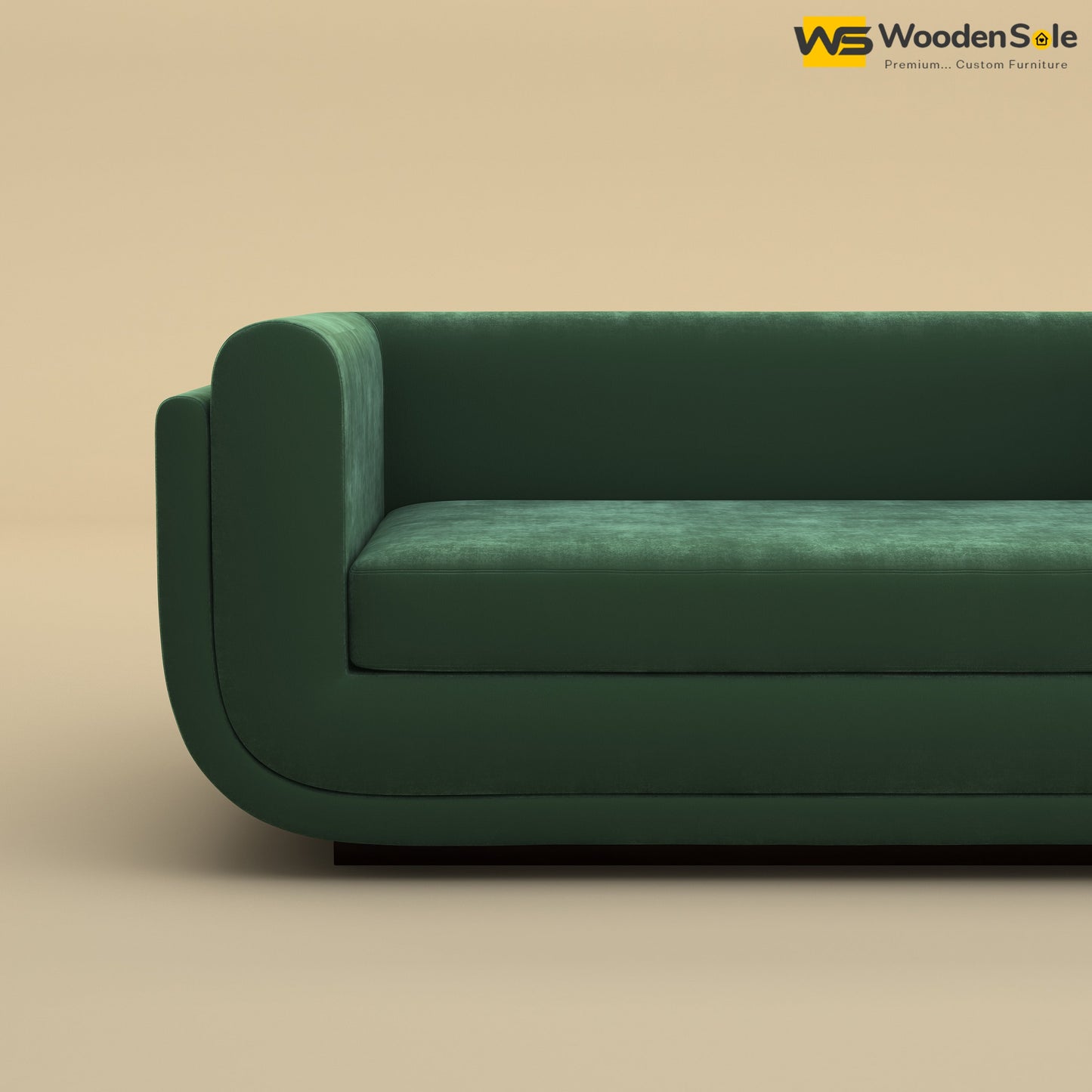 Vedant Two Seater Sofa (Velvet, Forest Green)