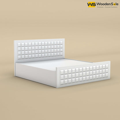 Diamond Hydraulic Storage Bed (White Finish)