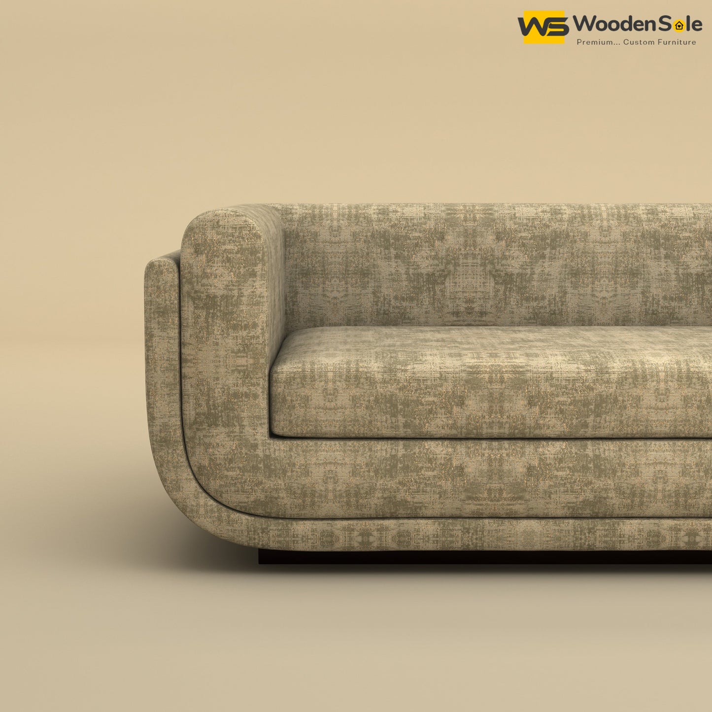 Vedant Three Seater Sofa (Cotton, Patchy Cream)