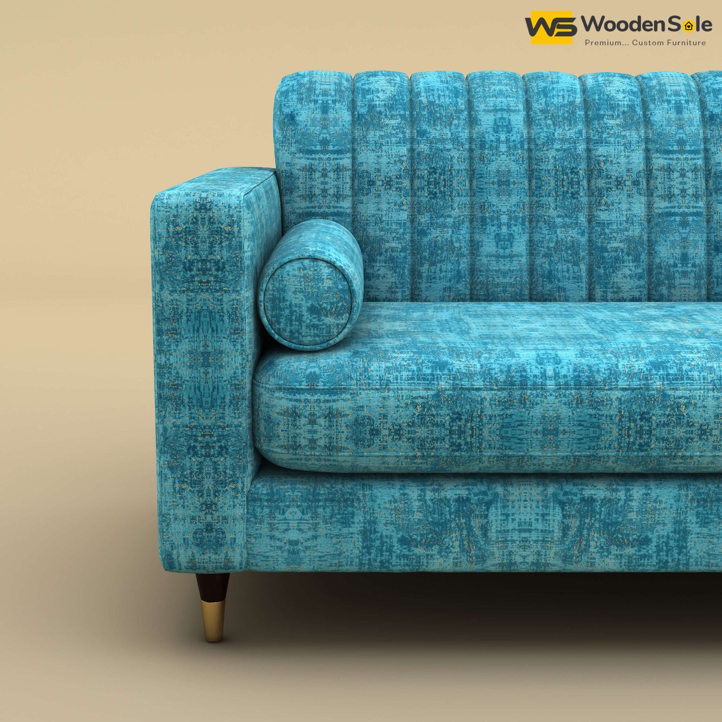 Sashwat Loveseat (Cotton, Teal Blue)