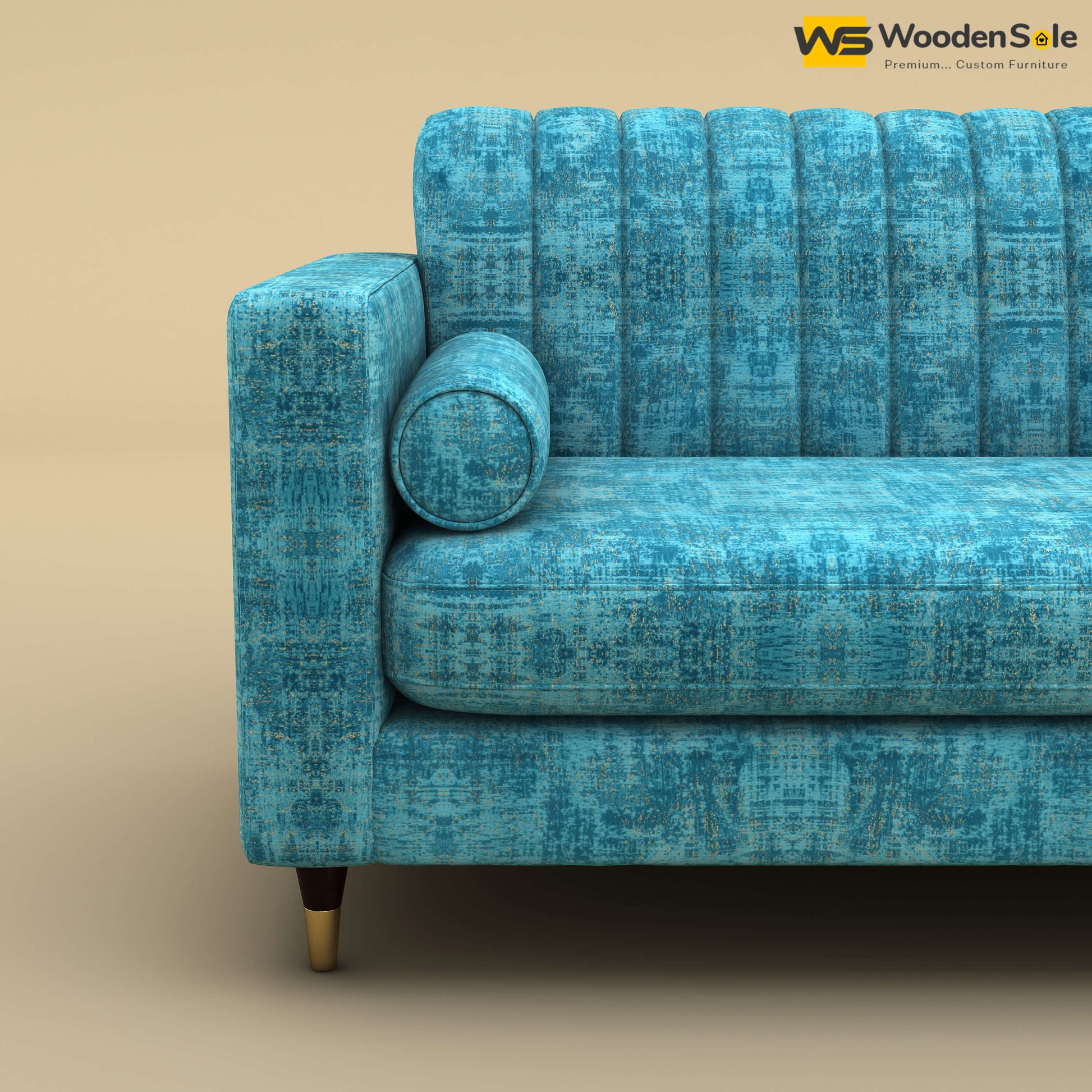 Sashwat Loveseat (Cotton, Teal Blue)