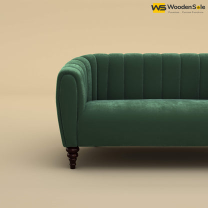 Amaya Two Seater Fabric Sofa (Velvet, Forest Green)