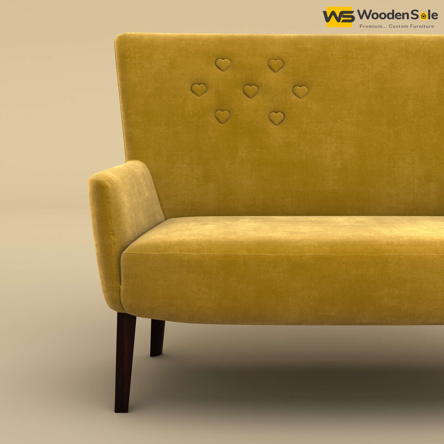 Dil Loveseat (Velvet, Mustard Yellow)