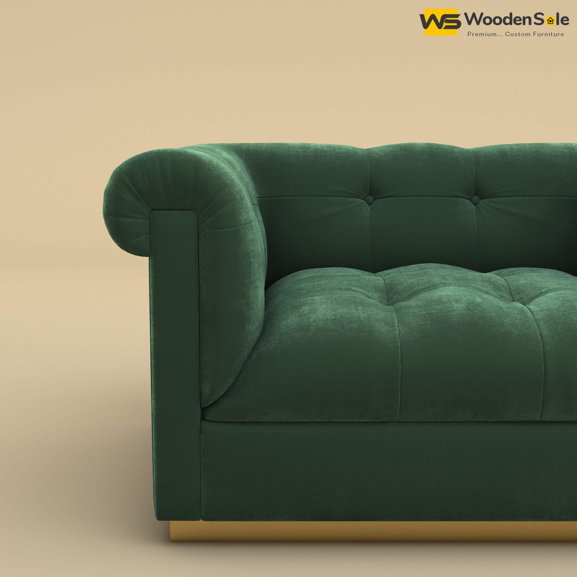 Morrison 1 Seater Fabric Sofa (Velvet, Forest Green)