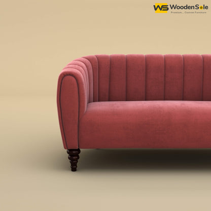 Amaya Two Seater Fabric Sofa (Velvet, Pink)