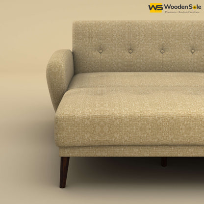 Daisy L Shape Sofa Cum Bed (Cotton, Faux Cream)