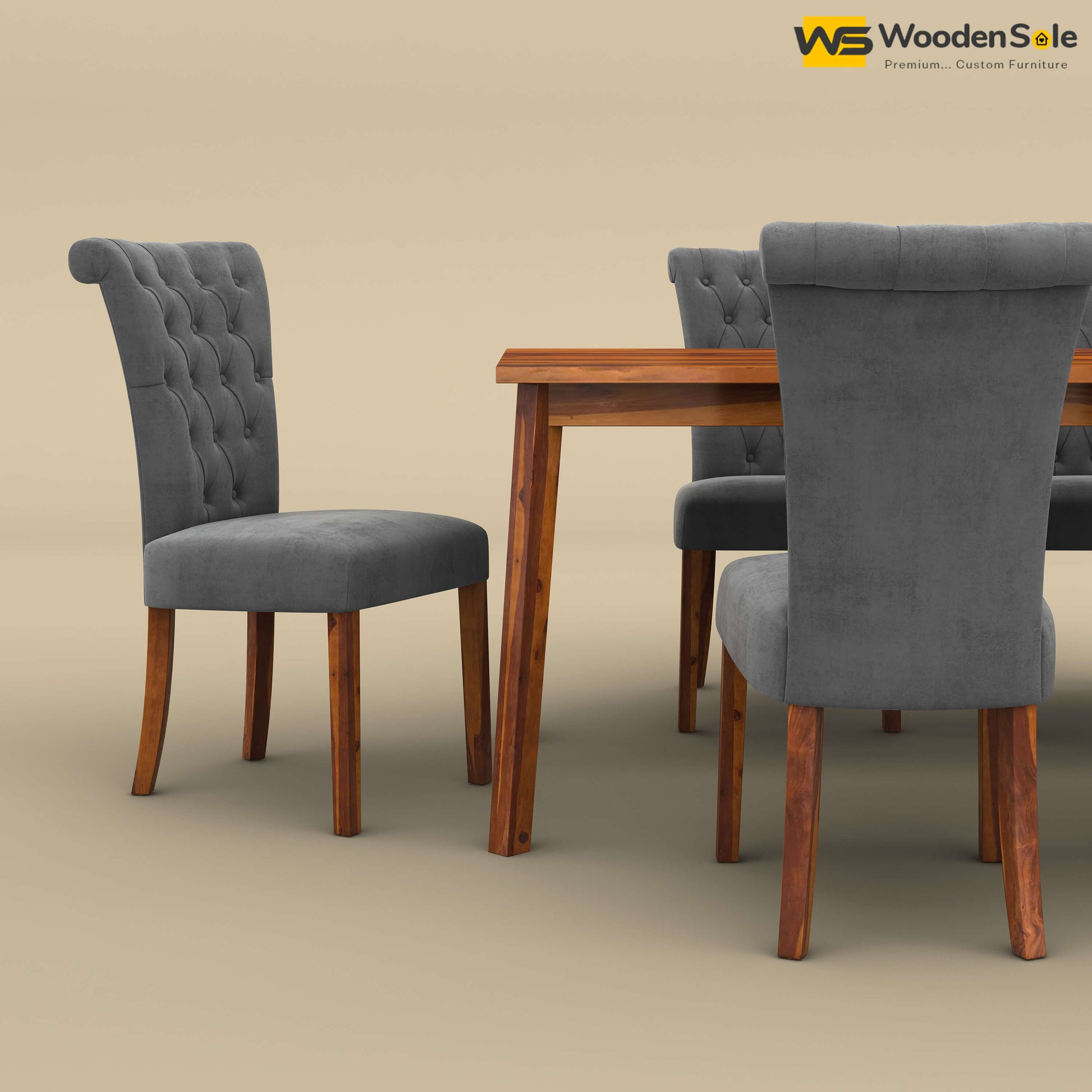 Kia 6 Seater Dining Set (Honey Finish)