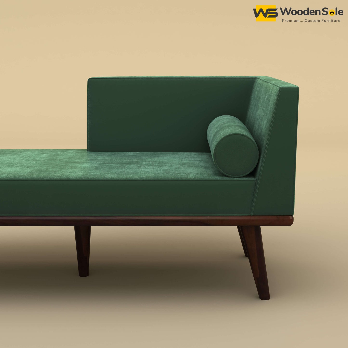 Sheher Chaise Lounge (Velvet, Forest Green)