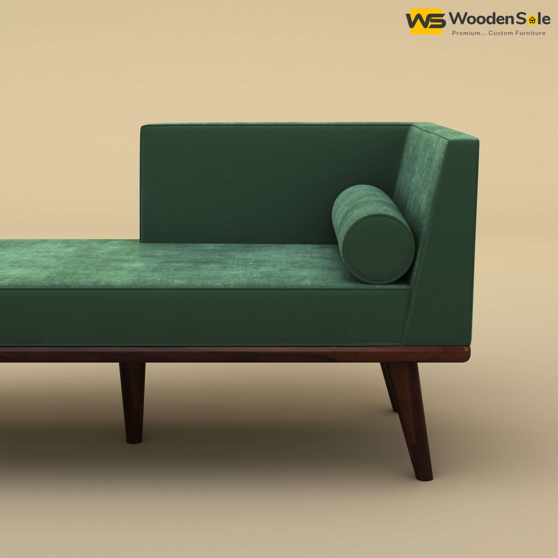 Sheher Chaise Lounge (Velvet, Forest Green)