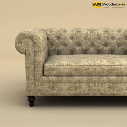 Maharaja Fabric 2 Seater Sofa (Cotton, Patchy Cream)