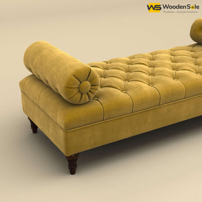 Andre Fabric Lounge Diwan Settee (Velvet, Mustard Yellow)