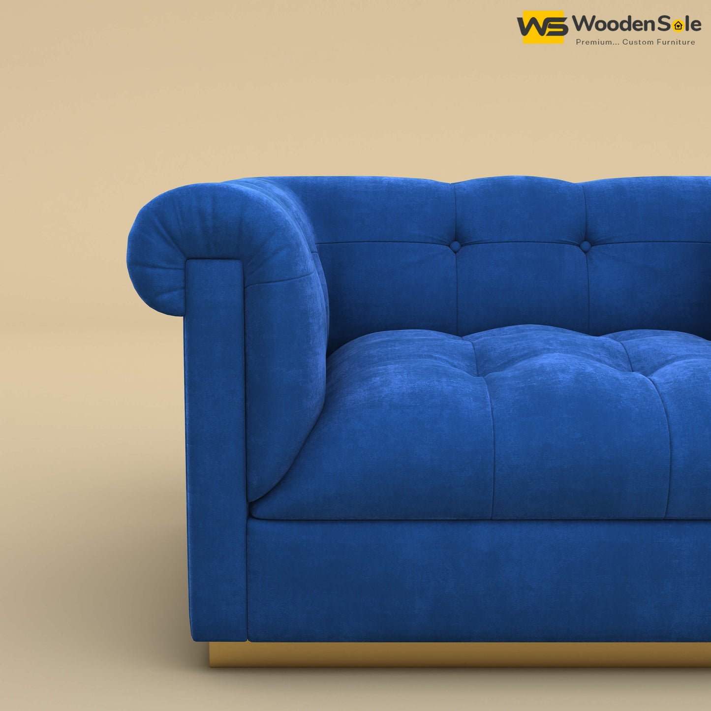 Morrison 1 Seater Fabric Sofa (Velvet, Royal Blue)