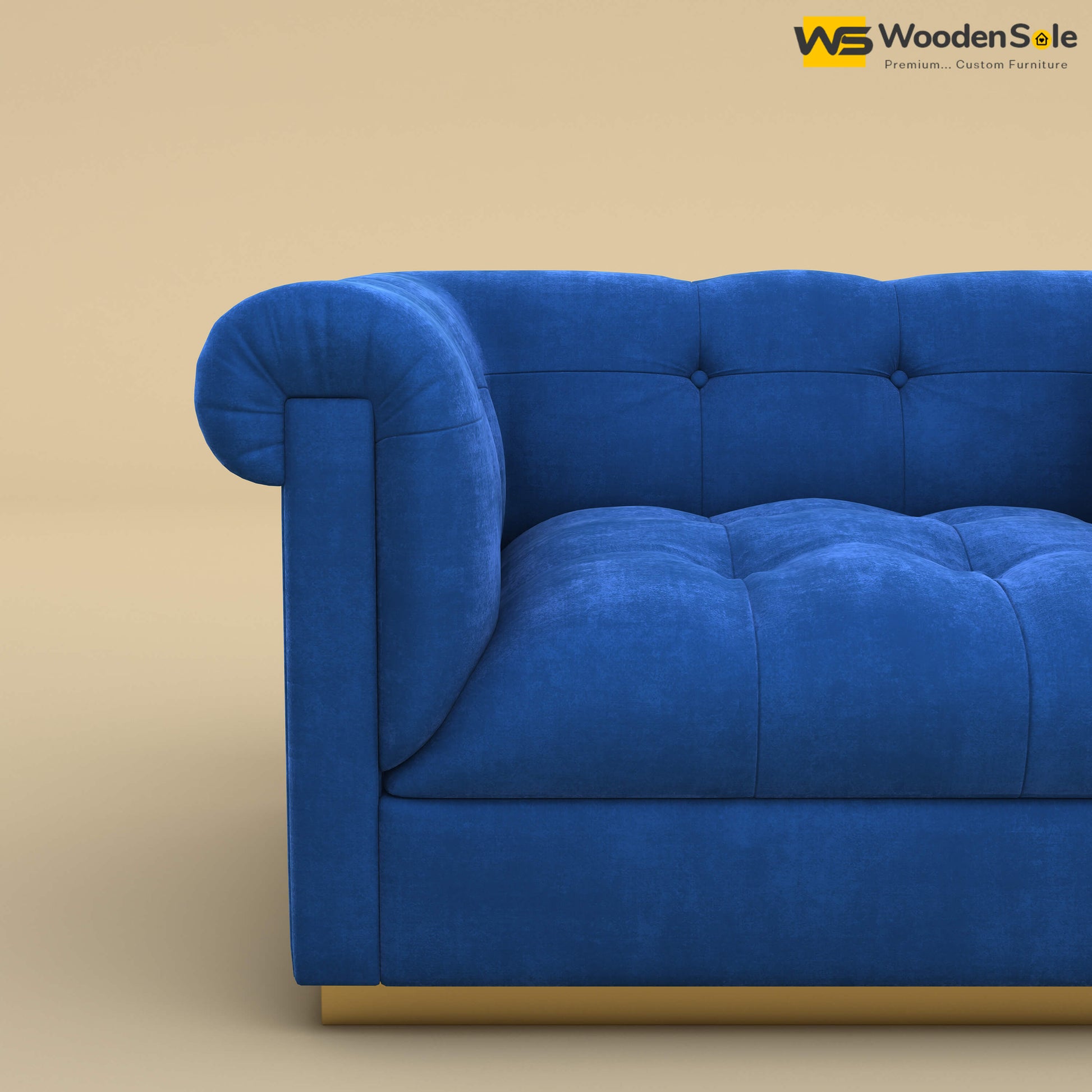 Morrison 1 Seater Fabric Sofa (Velvet, Royal Blue)