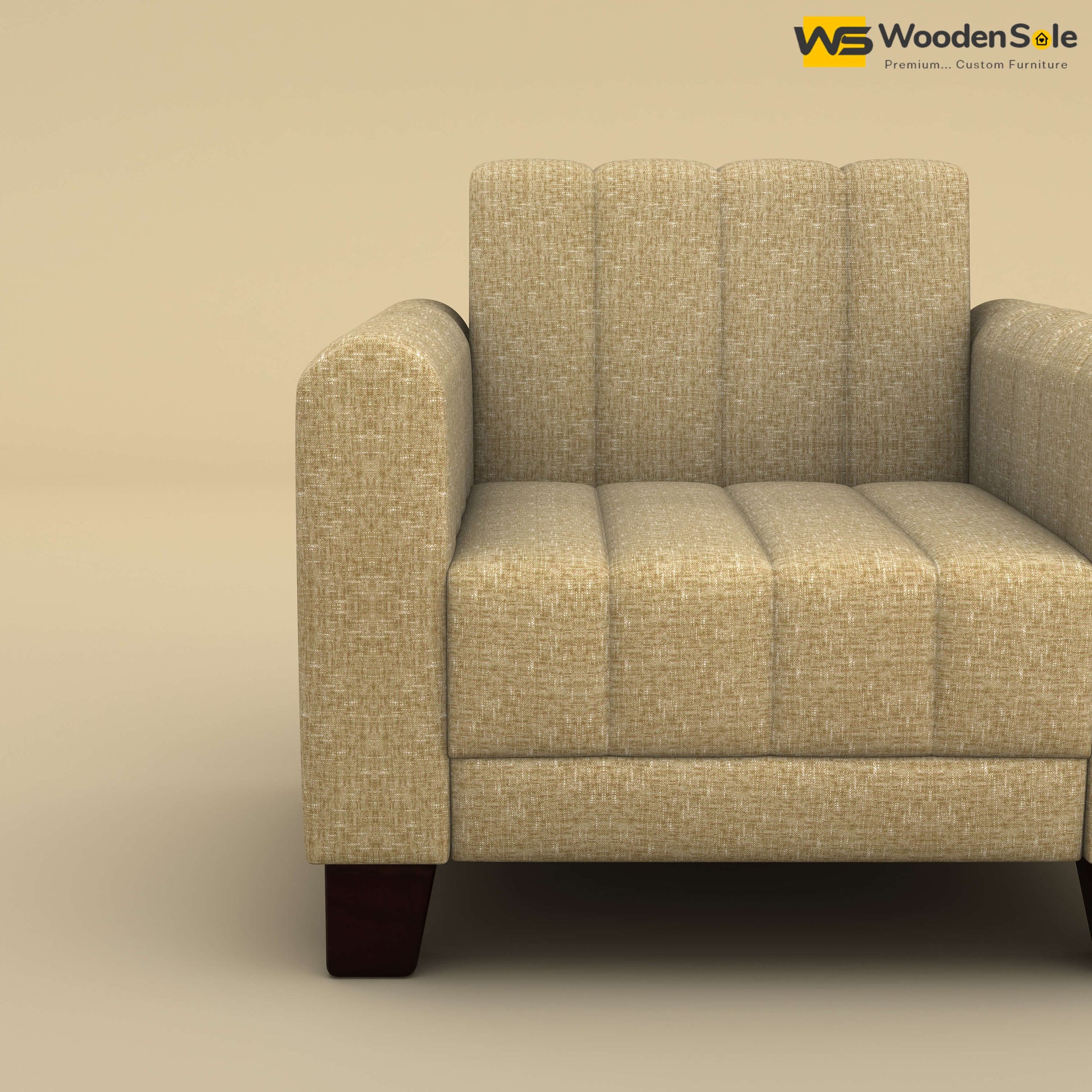 Furo 1 Seater Fabric Sofa (Cotton, Faux Cream)