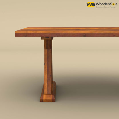 Criss Cross 6 Seater Dining Table (Honey Finish)