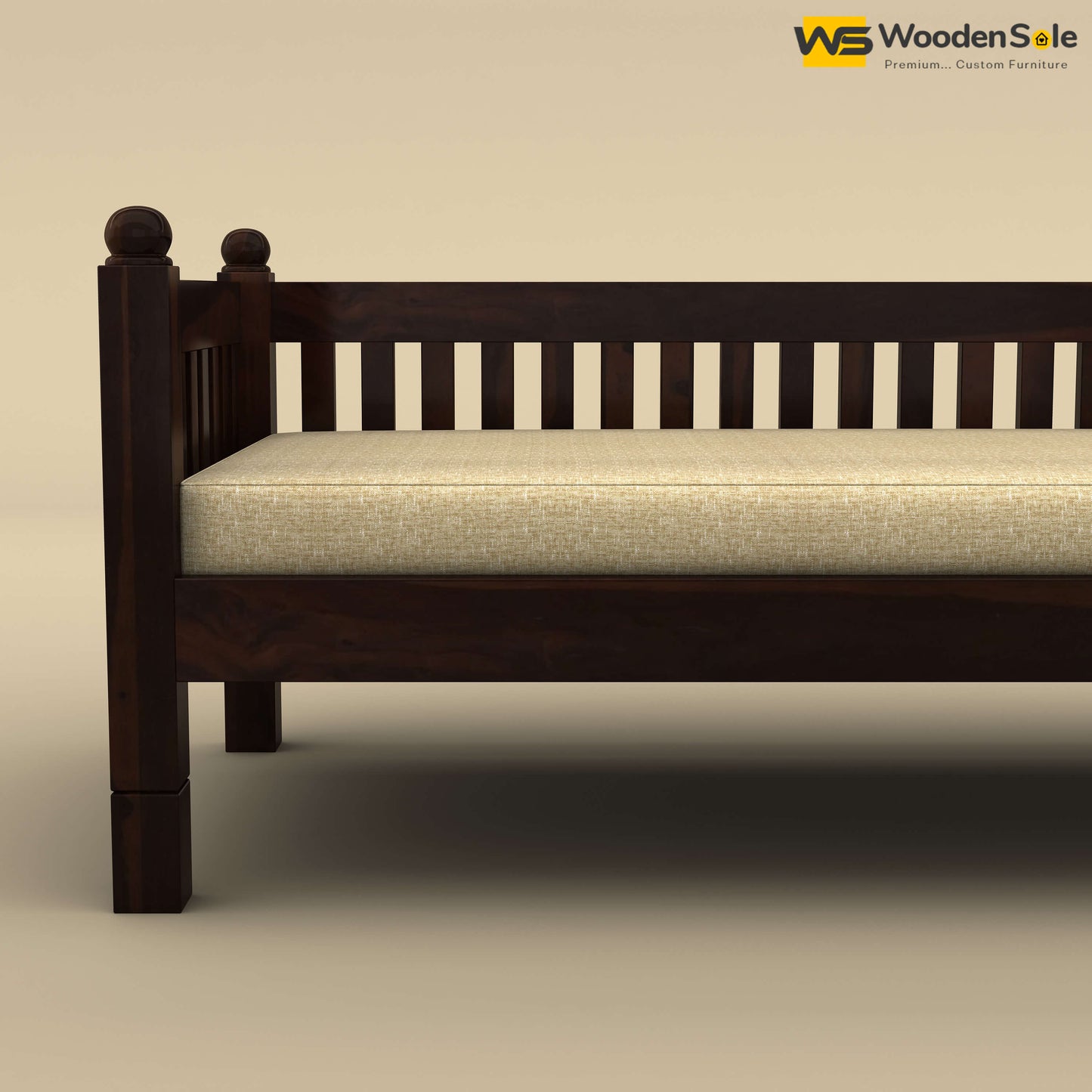 Dina Divan With Mattress (Walnut Finish)