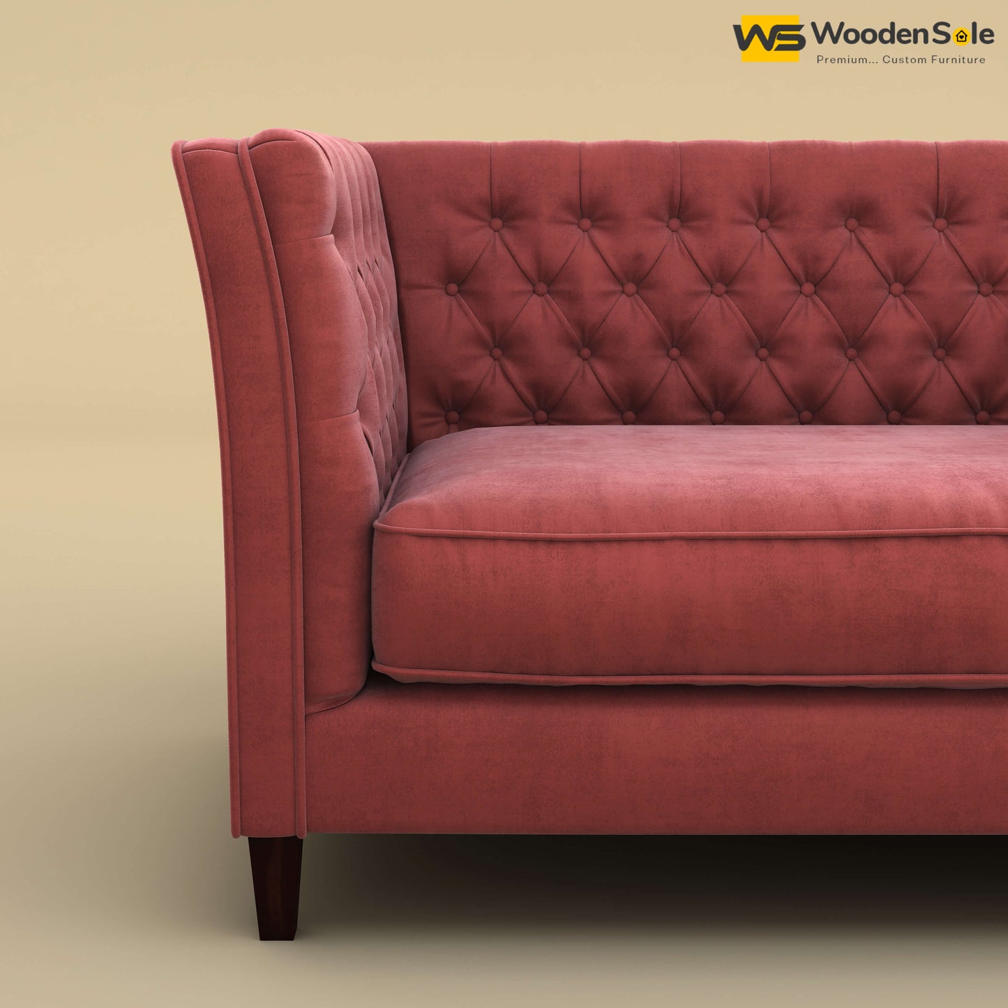 Divit Loveseat (Velvet, Pink)