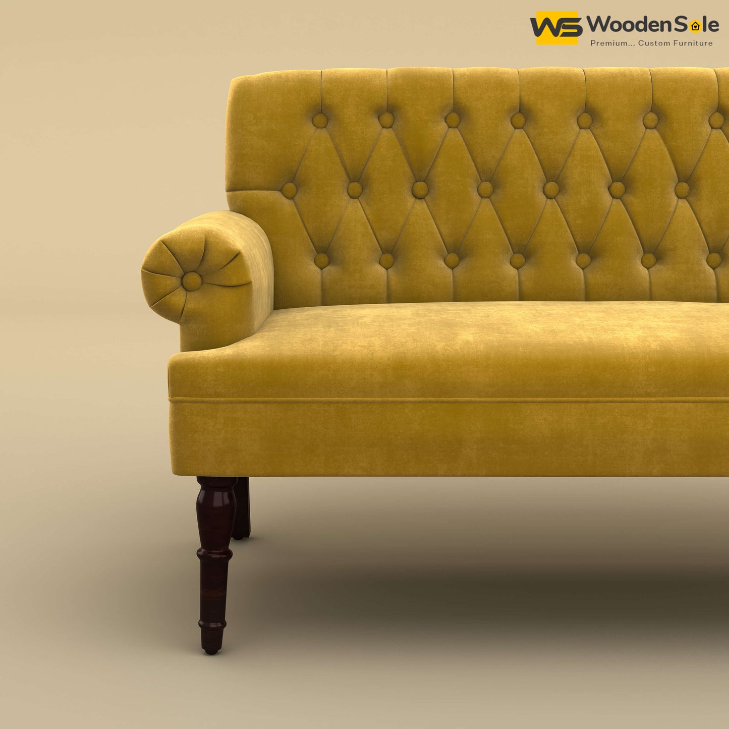 Chetas Love Chair (Velvet, Mustard Yellow)