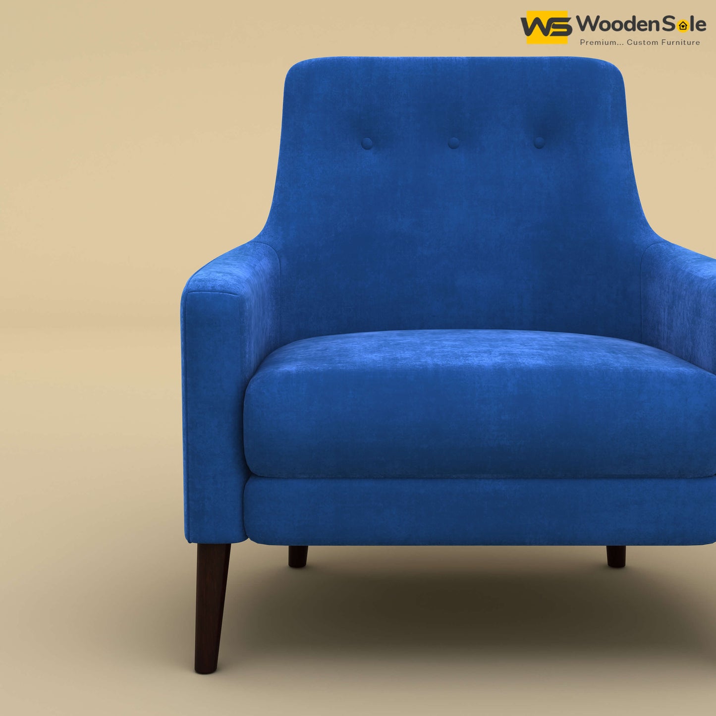 Rubik Lounge Chair (Velvet, Royal Blue)