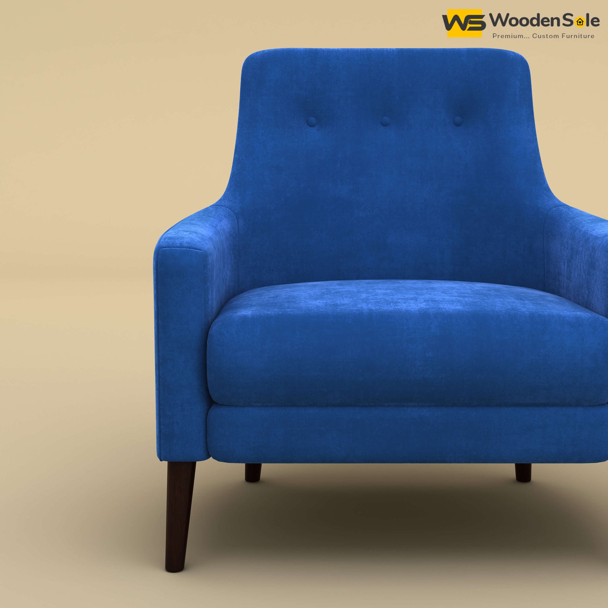 Rubik Lounge Chair (Velvet, Royal Blue)