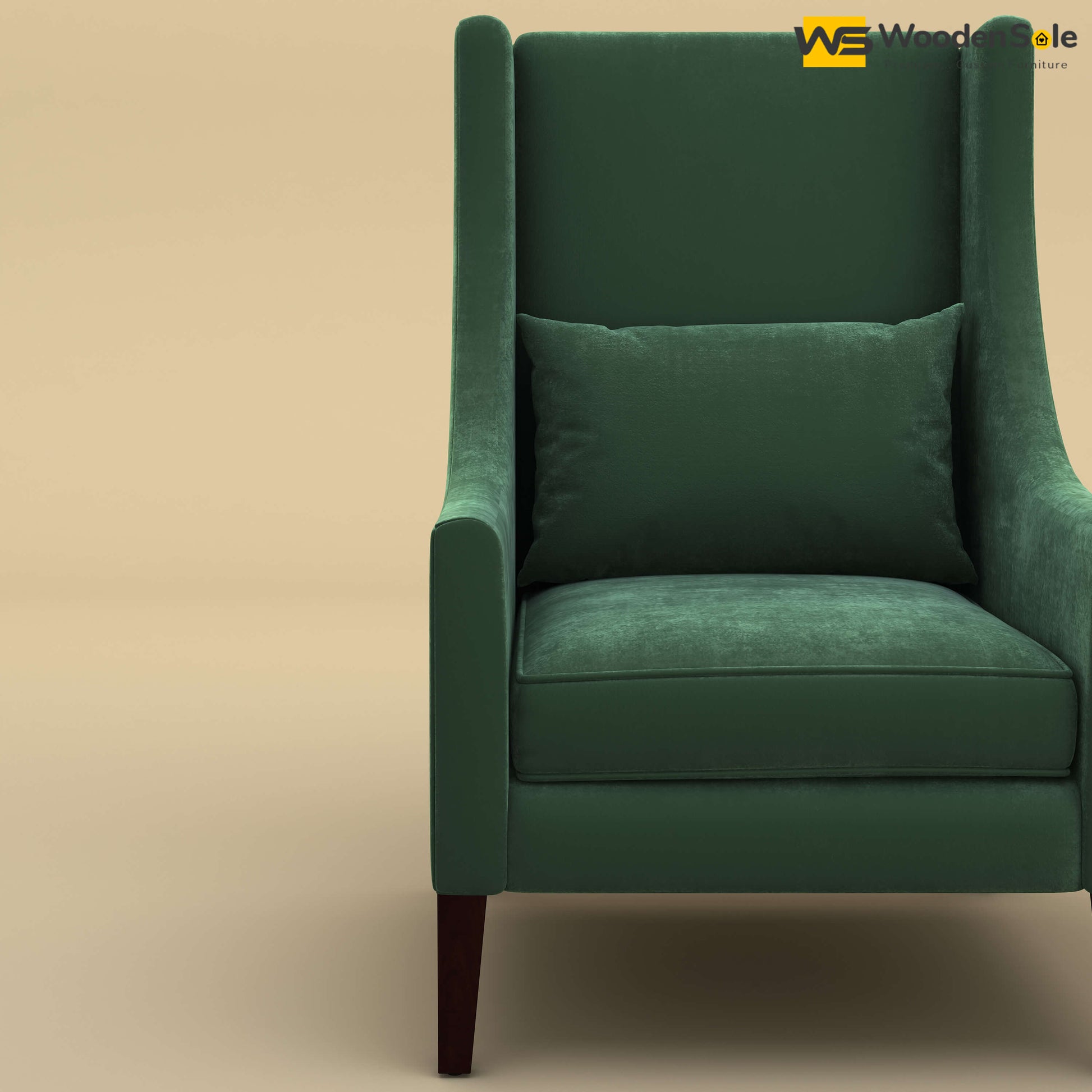 Bonito High Back Lounge Chair (Velvet, Forest Green)