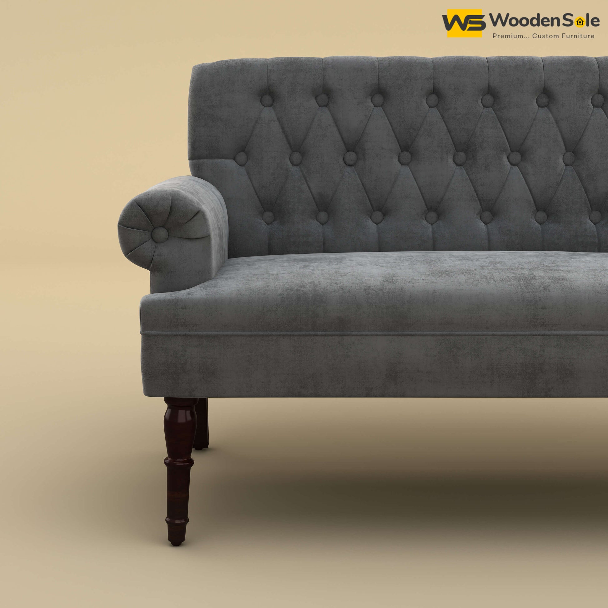 Chetas Love Chair (Velvet, Charcoal Gray)