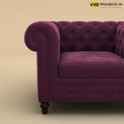 Maharaja Fabric 1 Seater Sofa (Velvet, Dark Purple)