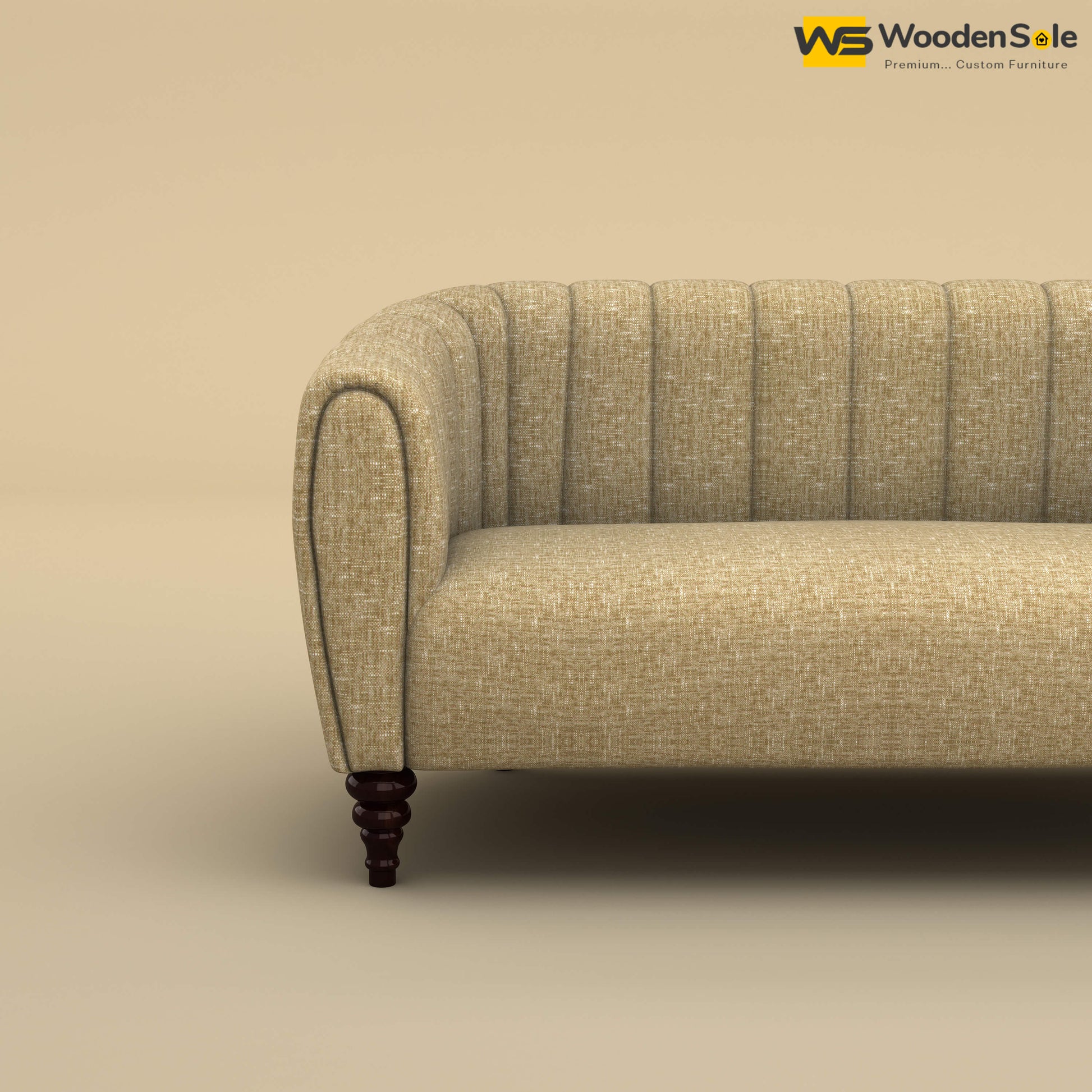 Amaya Two Seater Fabric Sofa (Cotton, Faux Cream)