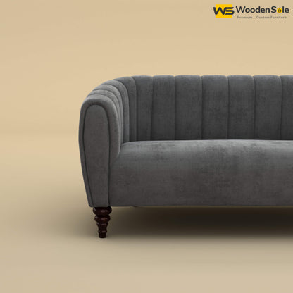 Amaya Two Seater Fabric Sofa (Velvet, Charcoal Gray)